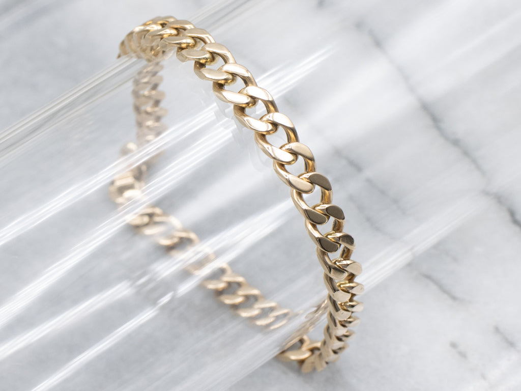 Yellow Gold Curb-Link Bracelet