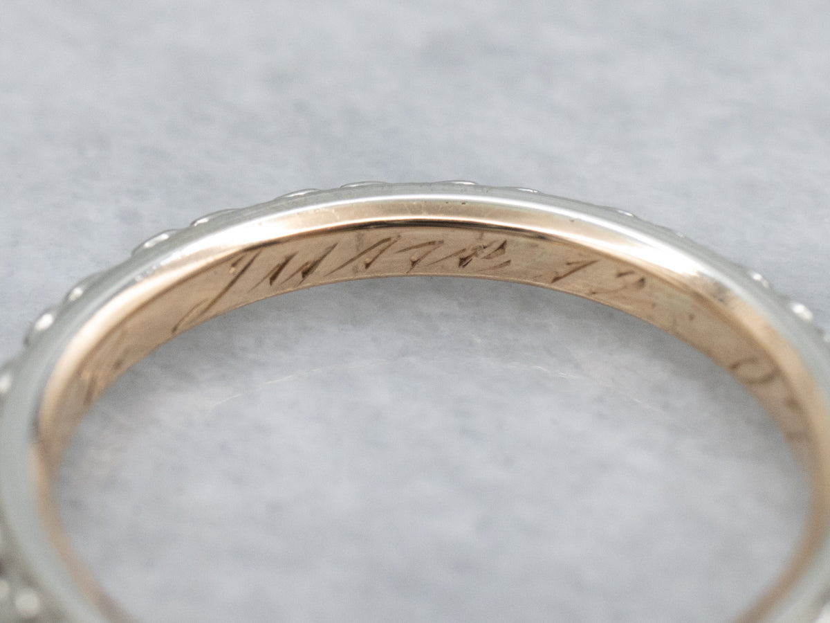 Antique Two-Tone Gold Floral Patterned Band