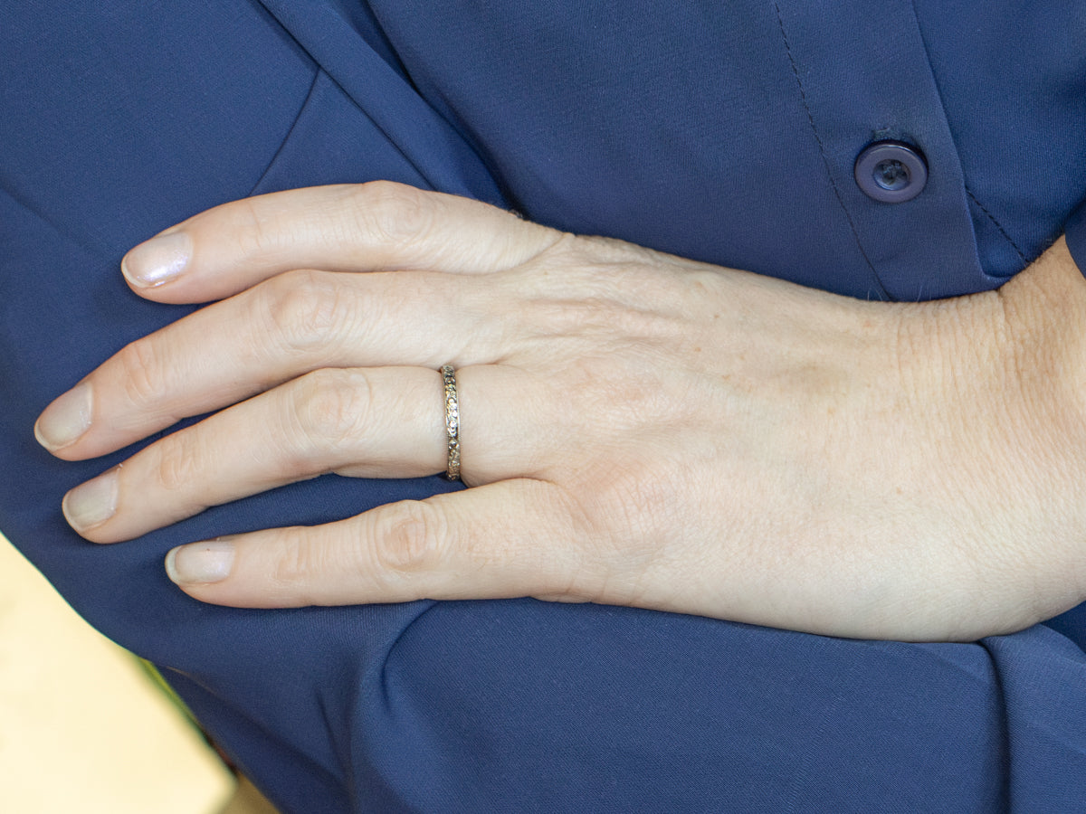 Antique Two-Tone Gold Floral Patterned Band