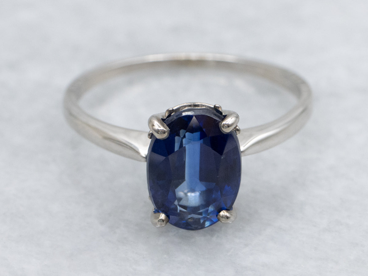 Beautiful Kyanite White Gold Solitaire Ring