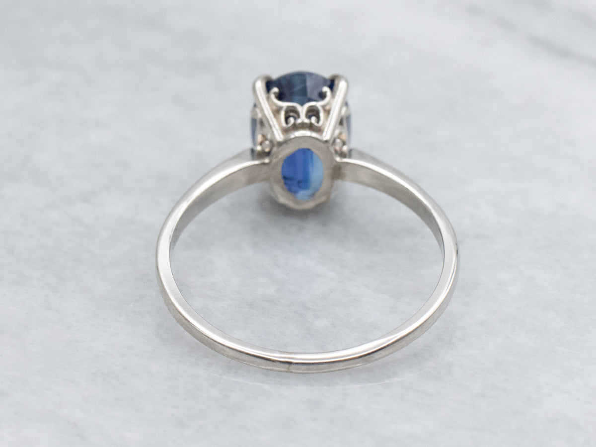 Beautiful Kyanite White Gold Solitaire Ring