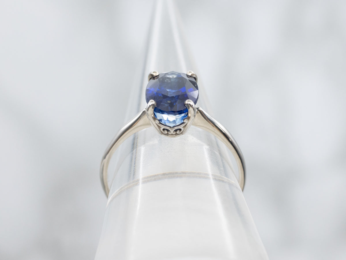 Beautiful Kyanite White Gold Solitaire Ring