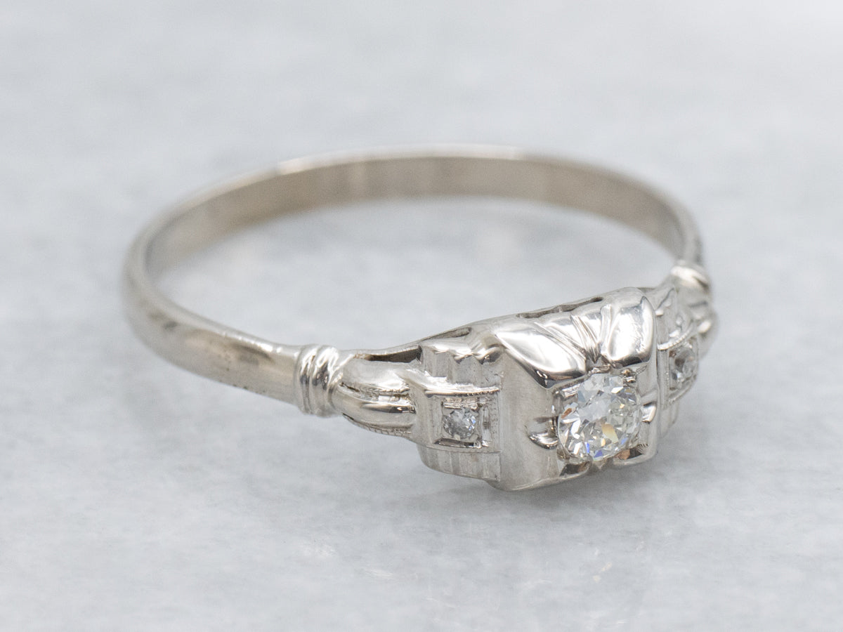 European Cut Diamond Early Retro-Era Engagement Ring