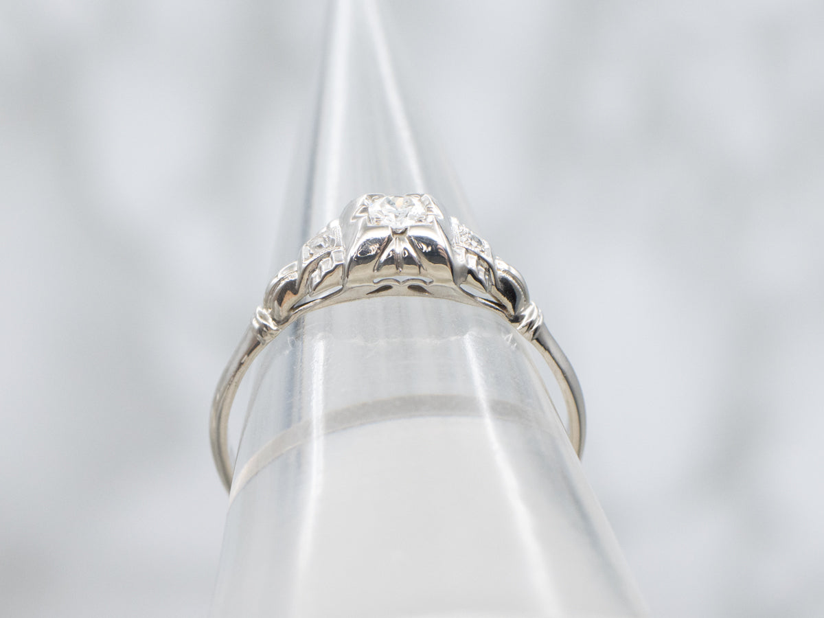 European Cut Diamond Early Retro-Era Engagement Ring