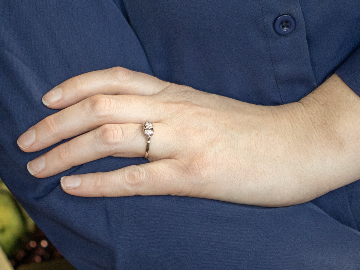 European Cut Diamond Early Retro-Era Engagement Ring