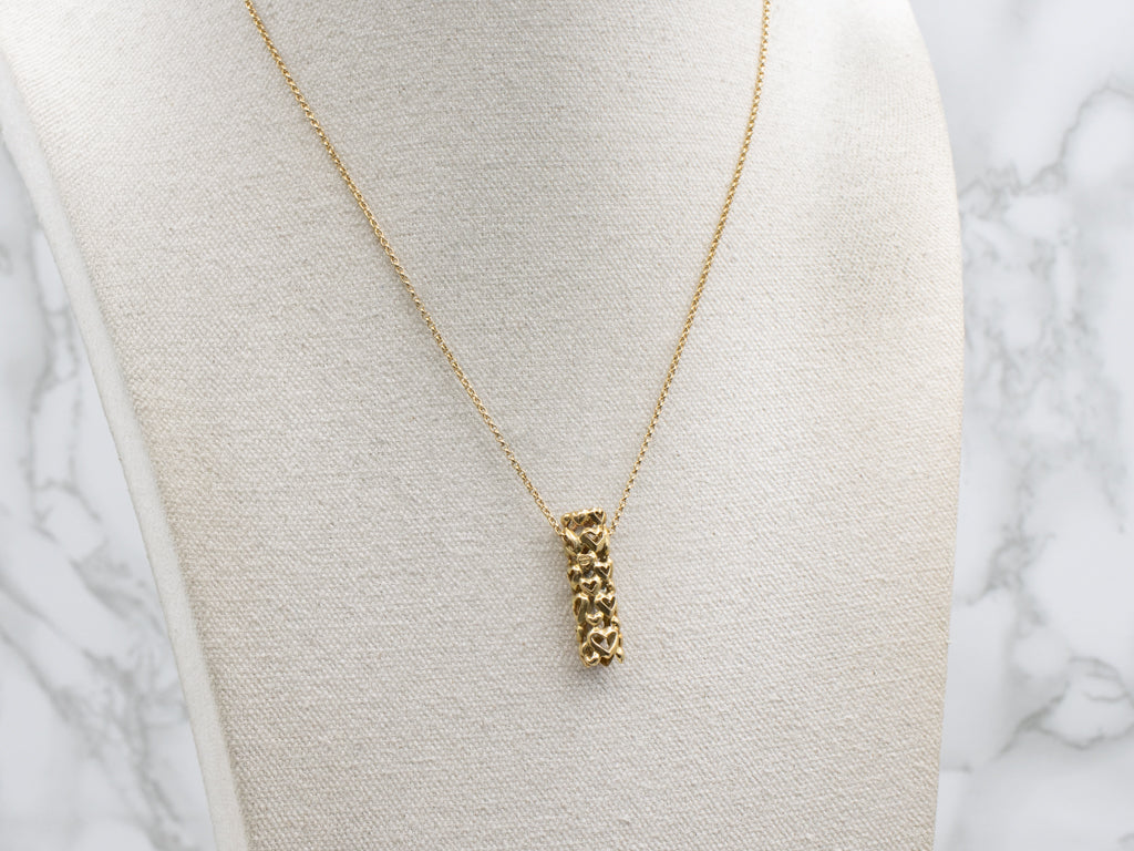 Allan Scharff "Heart by Heart" 18K Gold Necklace by Design House Georg Jensen