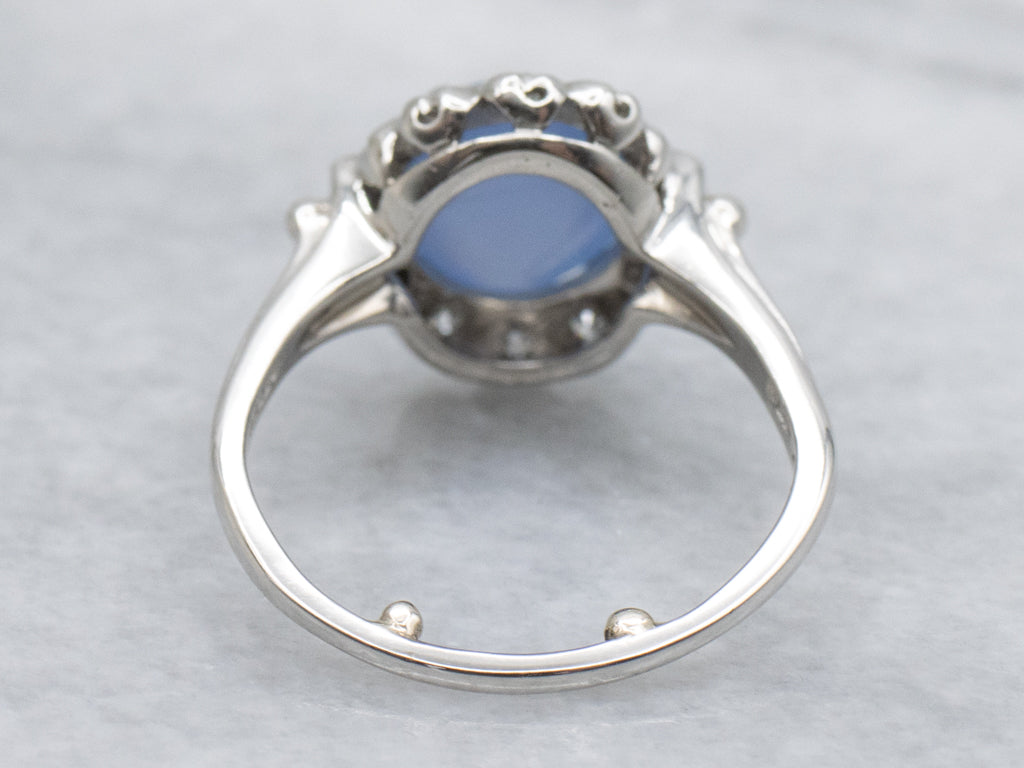 Vintage Felger Platinum Star Sapphire and Diamond Ring Circa 1930s