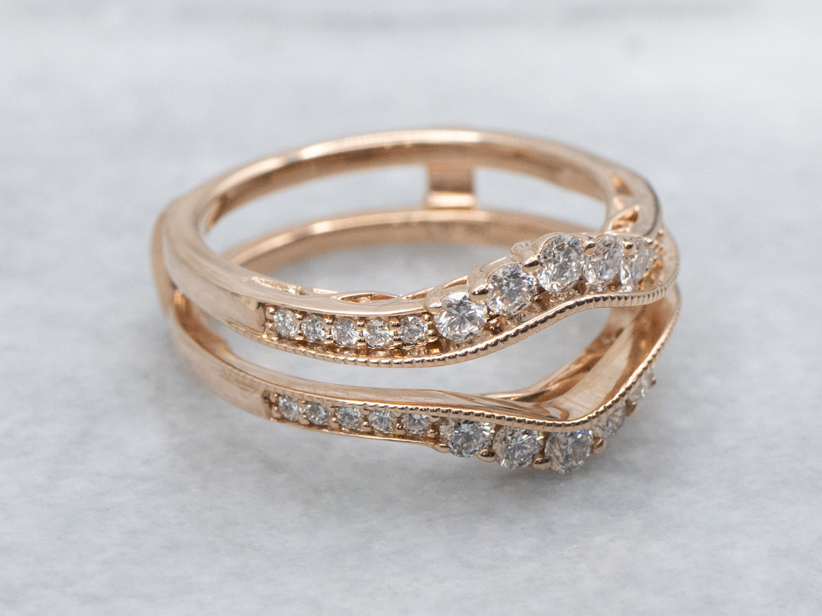 Modern Rose-Gold Diamond Enhancer Ring