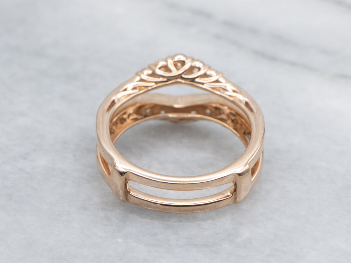 Modern Rose-Gold Diamond Enhancer Ring