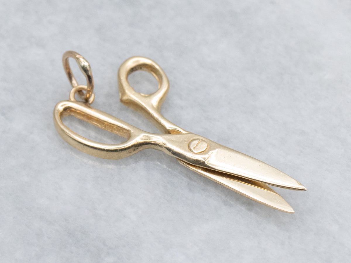 Yellow Gold Moveable Scissor Charm