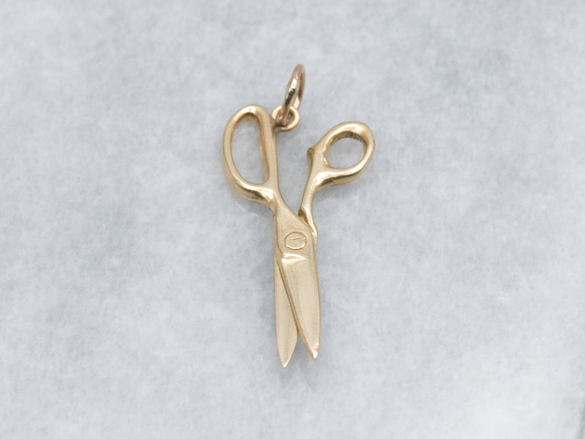 Yellow Gold Moveable Scissor Charm