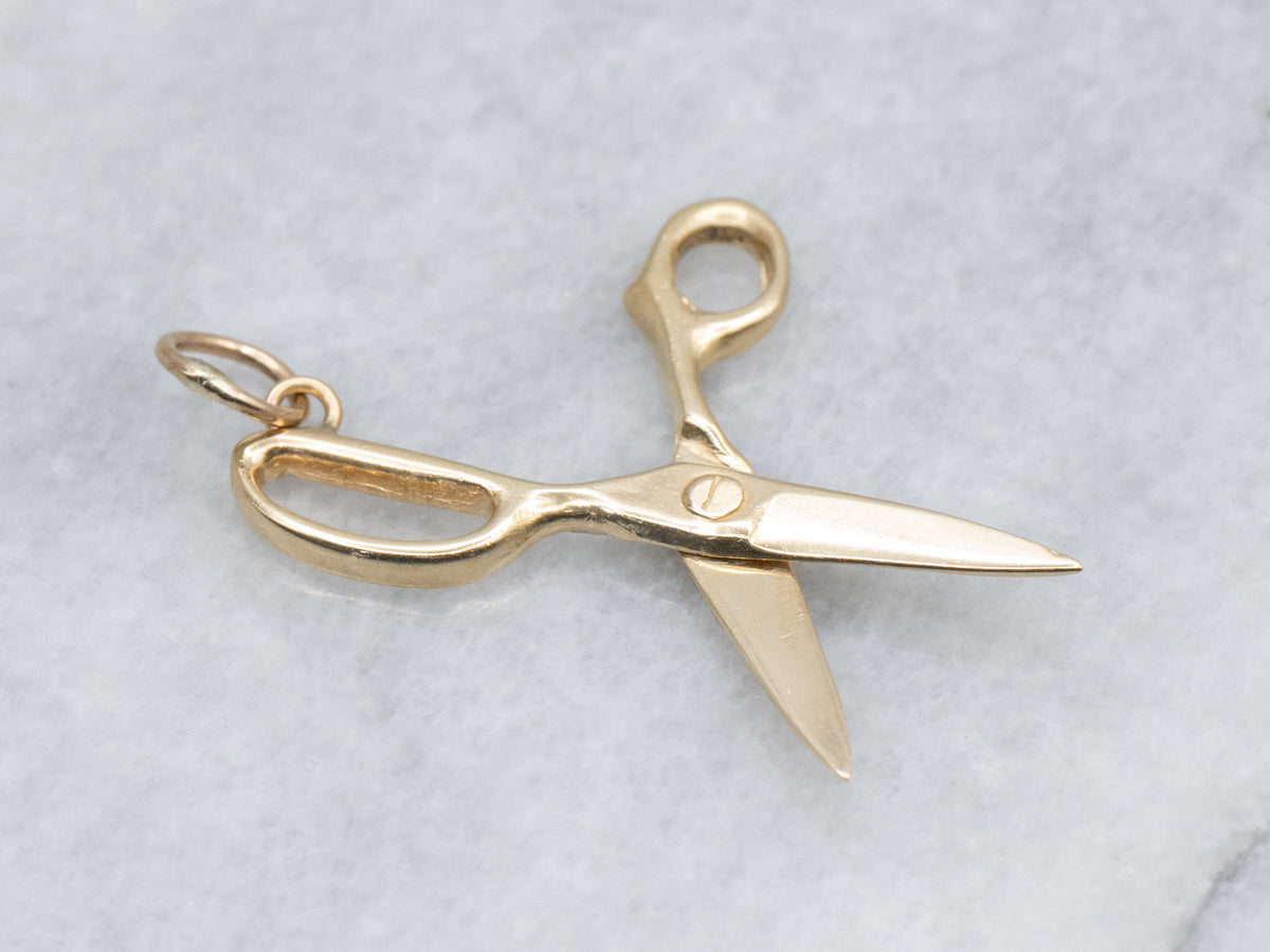 Yellow Gold Moveable Scissor Charm