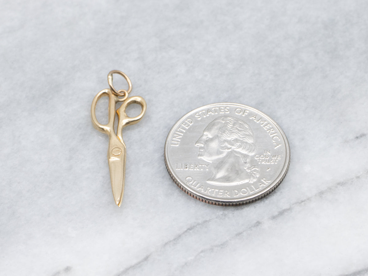 Yellow Gold Moveable Scissor Charm
