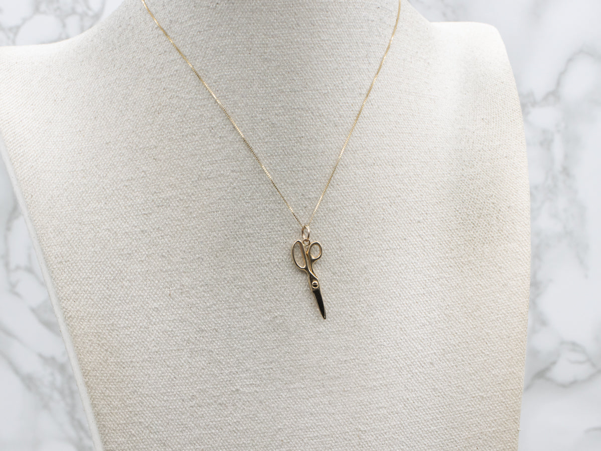 Yellow Gold Moveable Scissor Charm