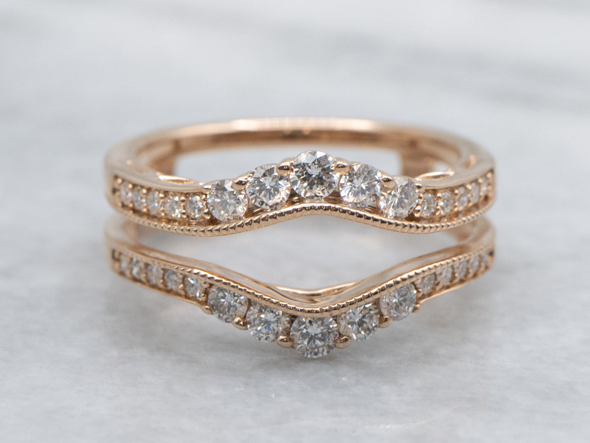 Modern Rose-Gold Diamond Enhancer Ring