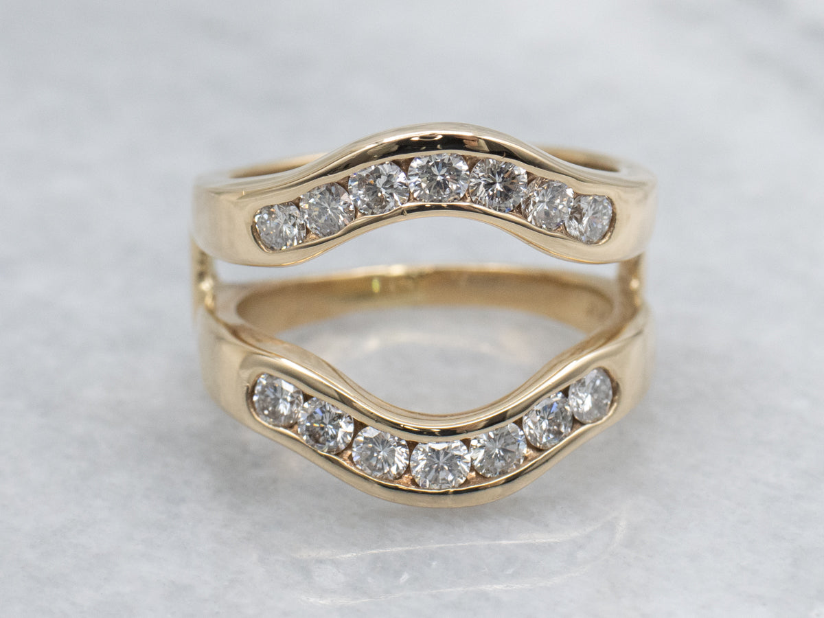 Channel Set Diamond Yellow Gold Enhancer Band