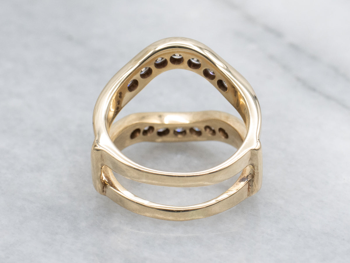 Channel Set Diamond Yellow Gold Enhancer Band