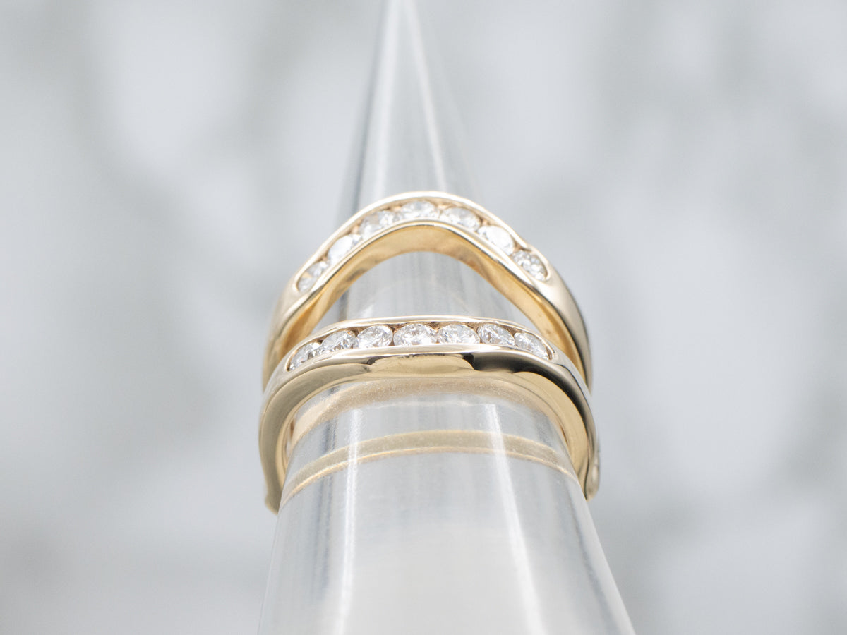 Channel Set Diamond Yellow Gold Enhancer Band