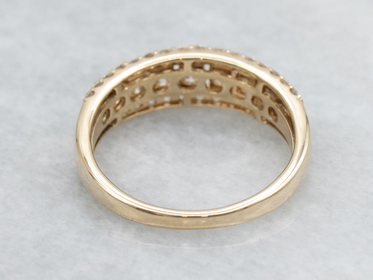 Triple Row Round-Brilliant Diamond Band