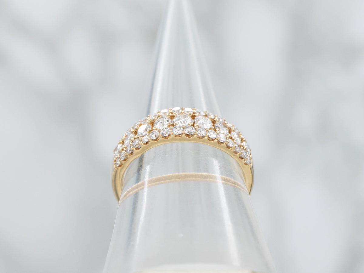 Triple Row Round-Brilliant Diamond Band