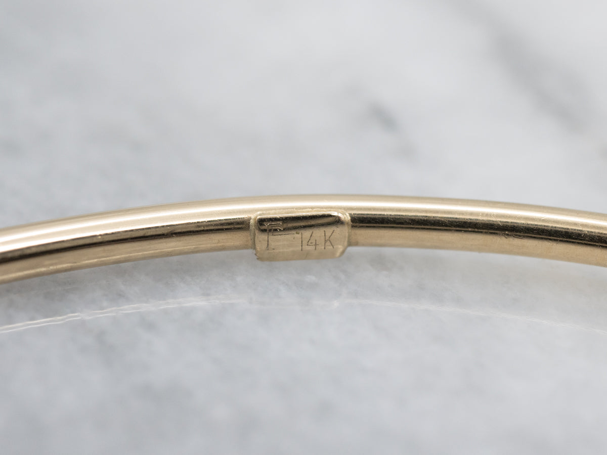 Simple Polished Gold Wire Bangle Bracelet