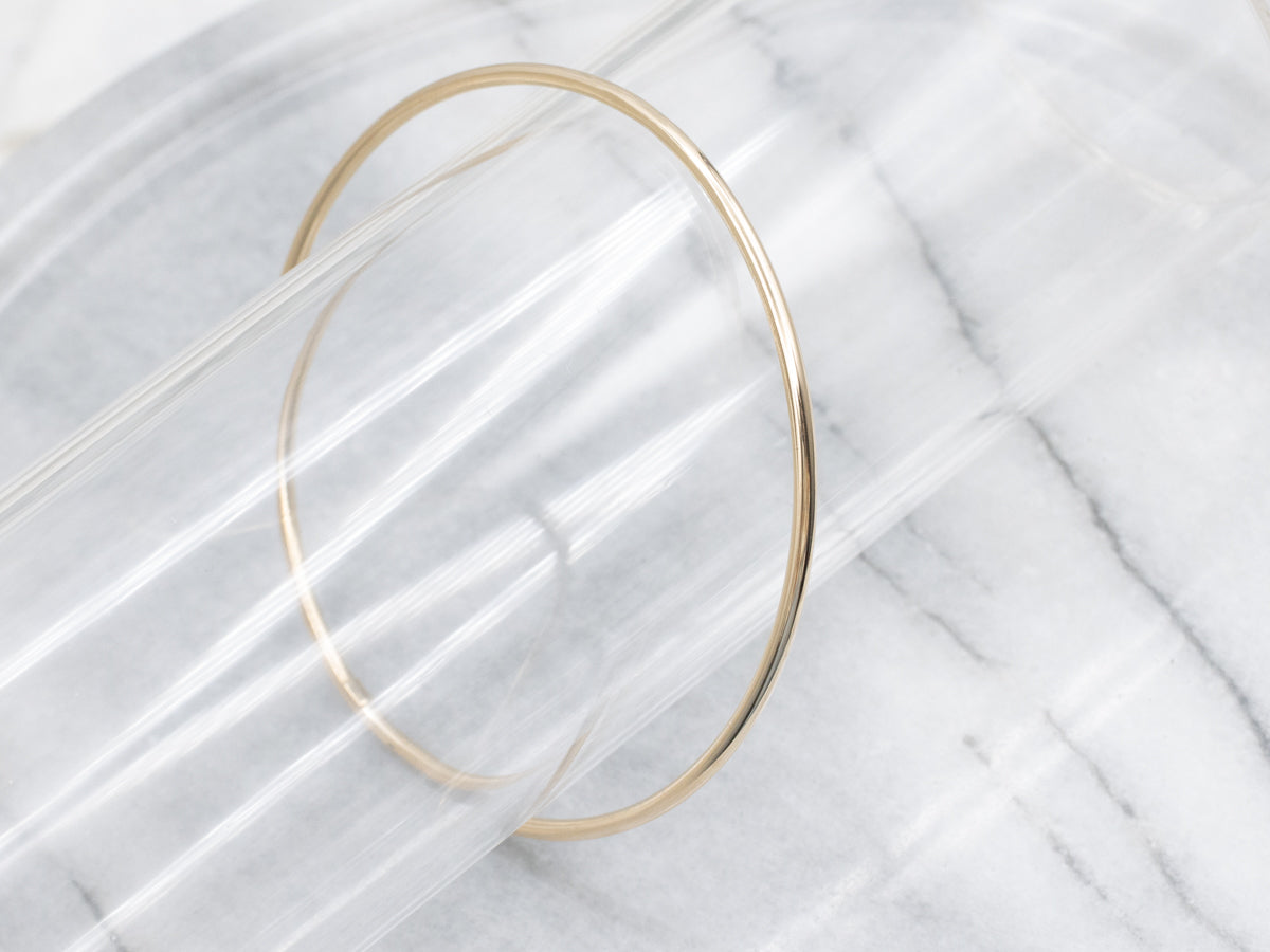 Simple Polished Gold Wire Bangle Bracelet