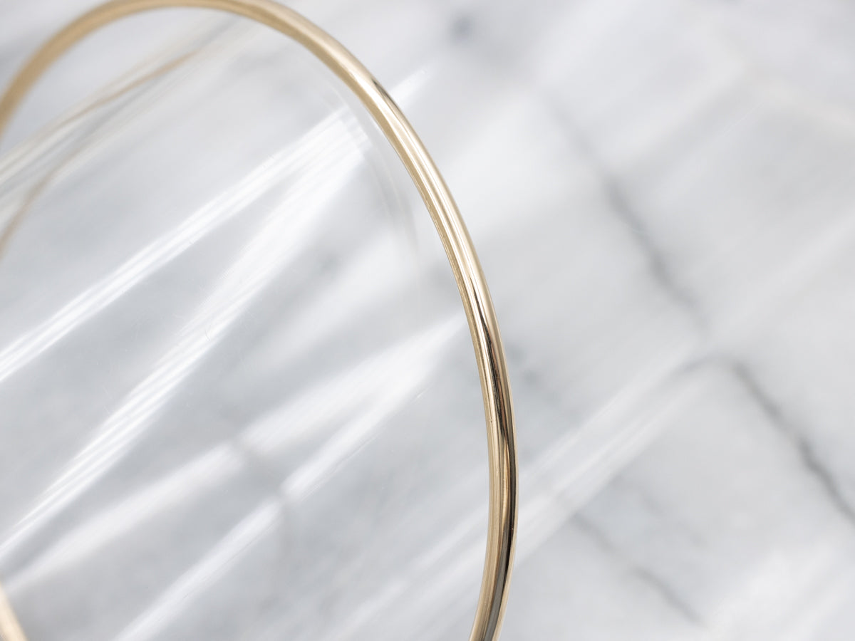 Simple Polished Gold Wire Bangle Bracelet