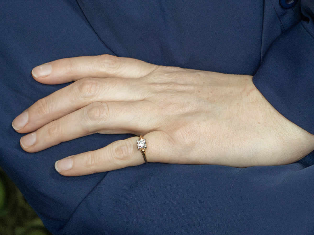 Vintage Diamond Solitaire Engagement Ring with Fishtail Prongs