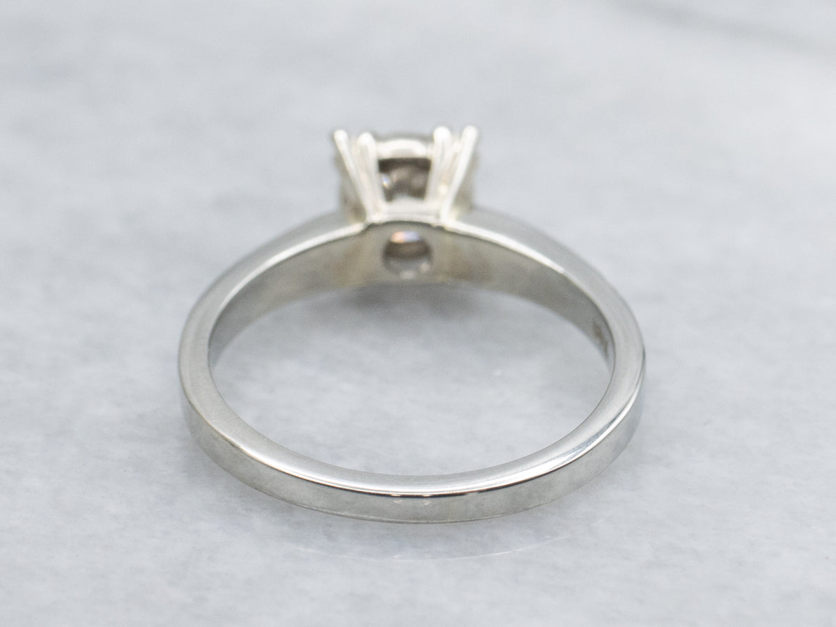 Antique European Cut Diamond Engagement Ring with Floral Details