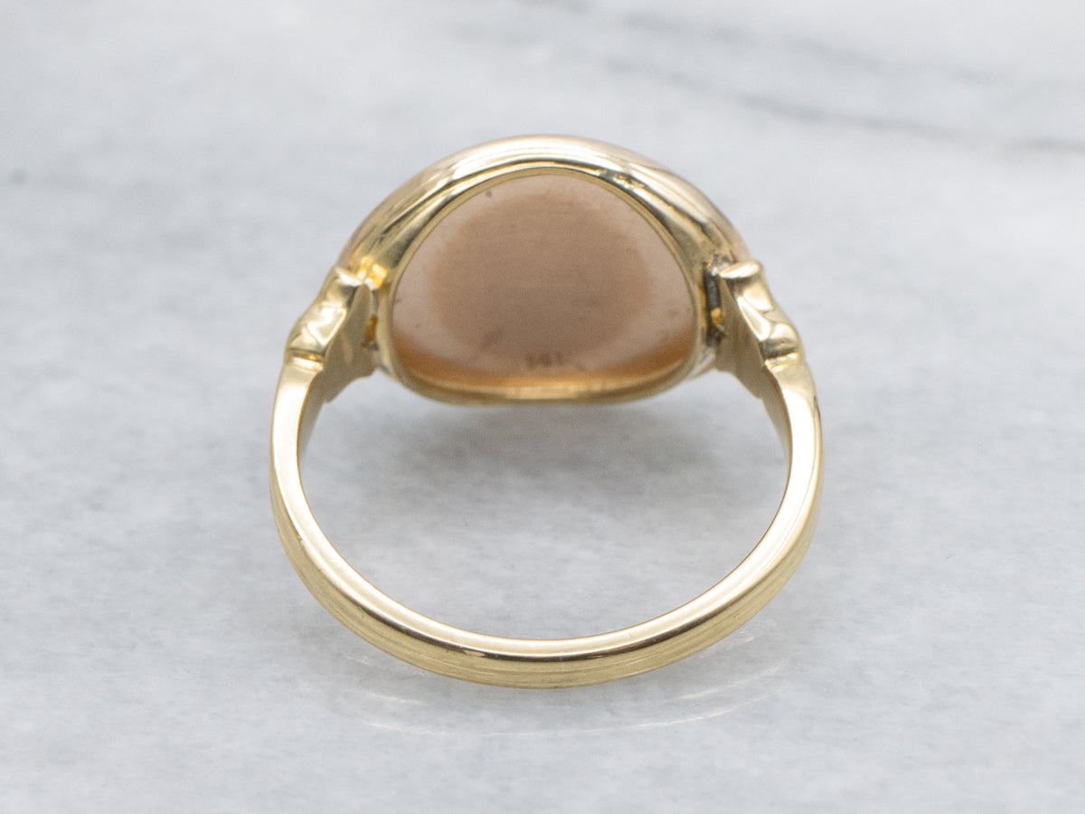 East-to-West Large Yellow Gold Signet Ring