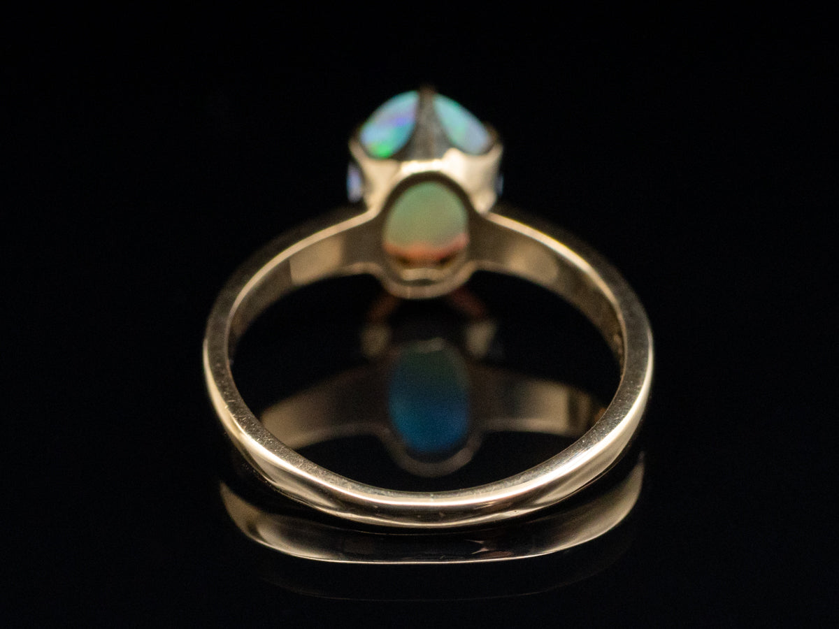 Six-Prong Opal Solitaire Ring in Yellow Gold