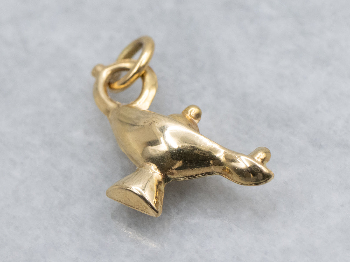 Polished Gold Genie Lamp Charm