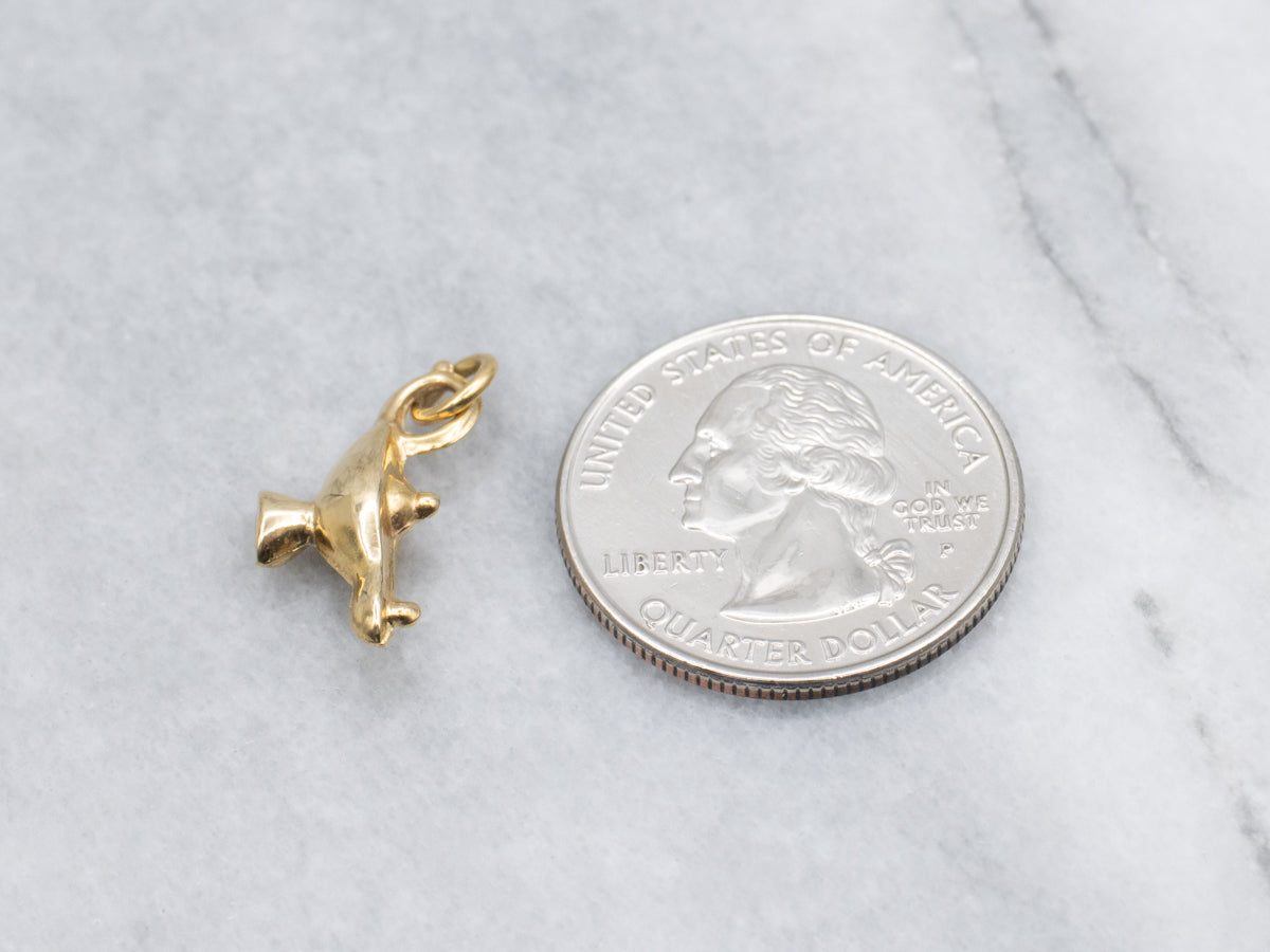 Polished Gold Genie Lamp Charm