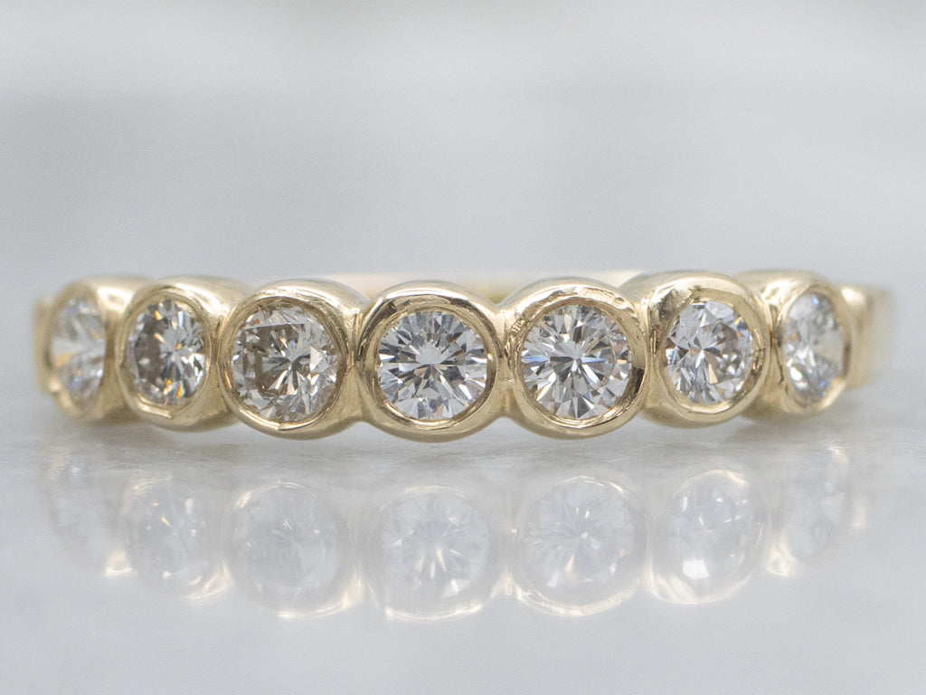 Yellow Gold Bezel-Set Diamond Band