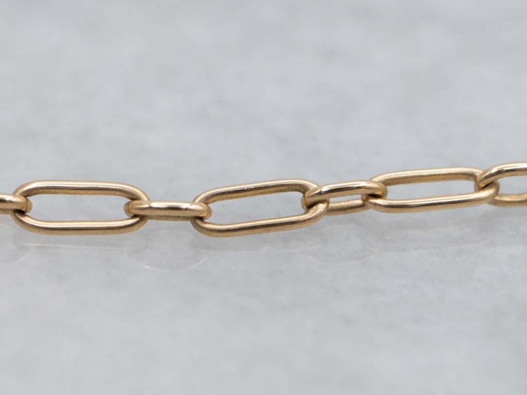 18-Karat Yellow Gold Trombone Link Chain