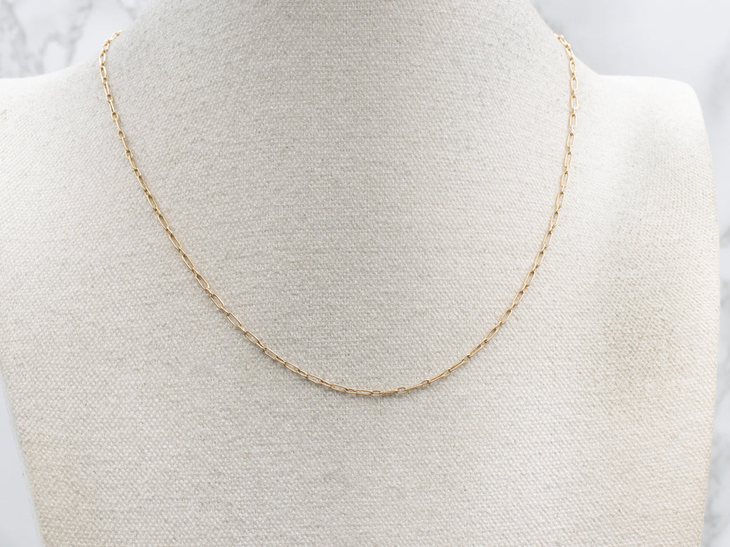 18-Karat Yellow Gold Trombone Link Chain