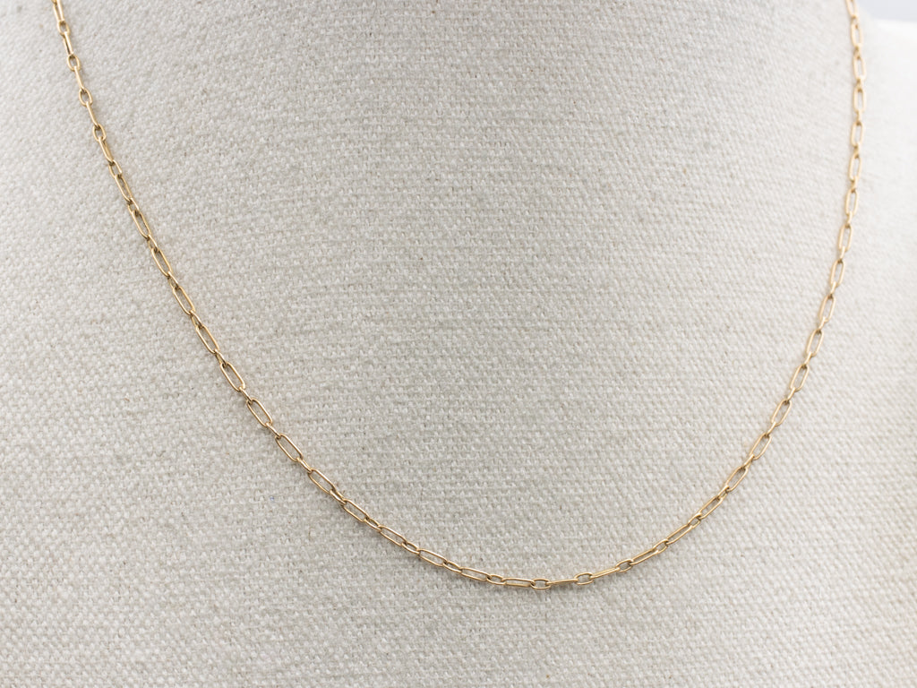 18-Karat Yellow Gold Trombone Link Chain