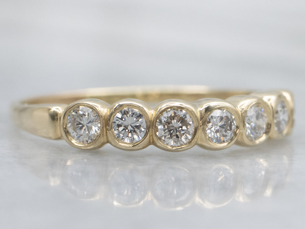 Yellow Gold Bezel-Set Diamond Band
