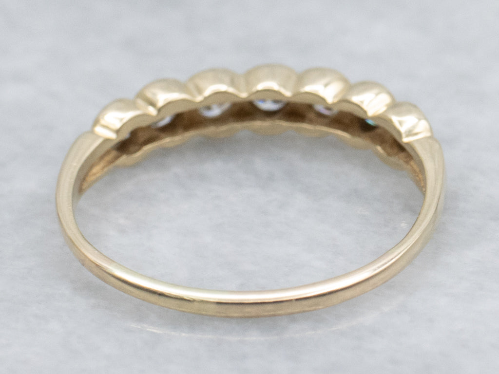 Yellow Gold Bezel-Set Diamond Band
