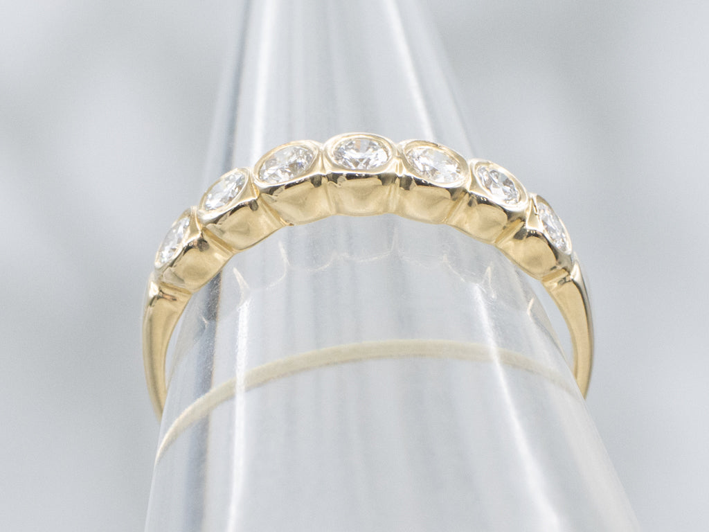 Yellow Gold Bezel-Set Diamond Band