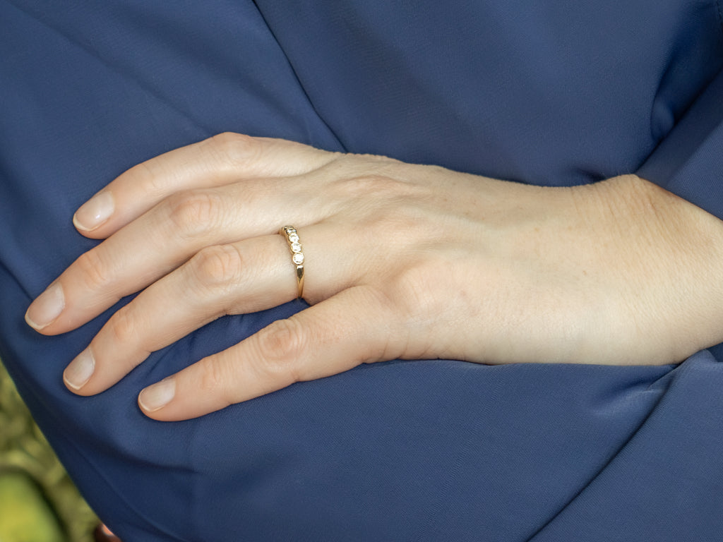 Yellow Gold Bezel-Set Diamond Band