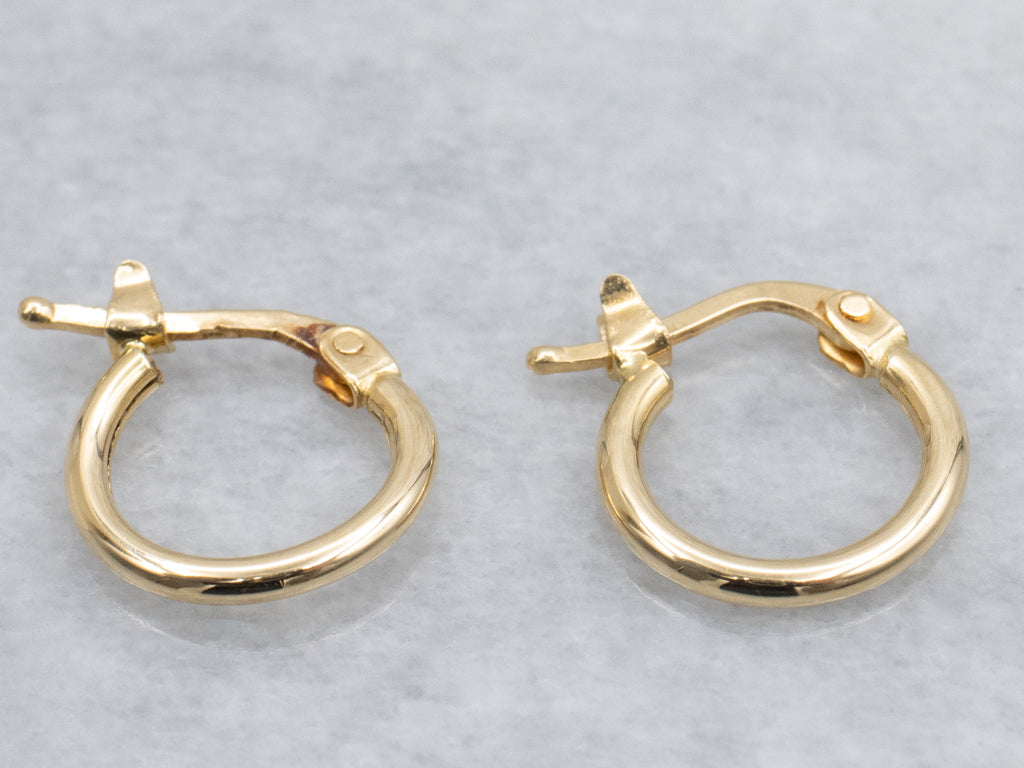 Mini 18-Karat Yellow Gold Hoop Earrings