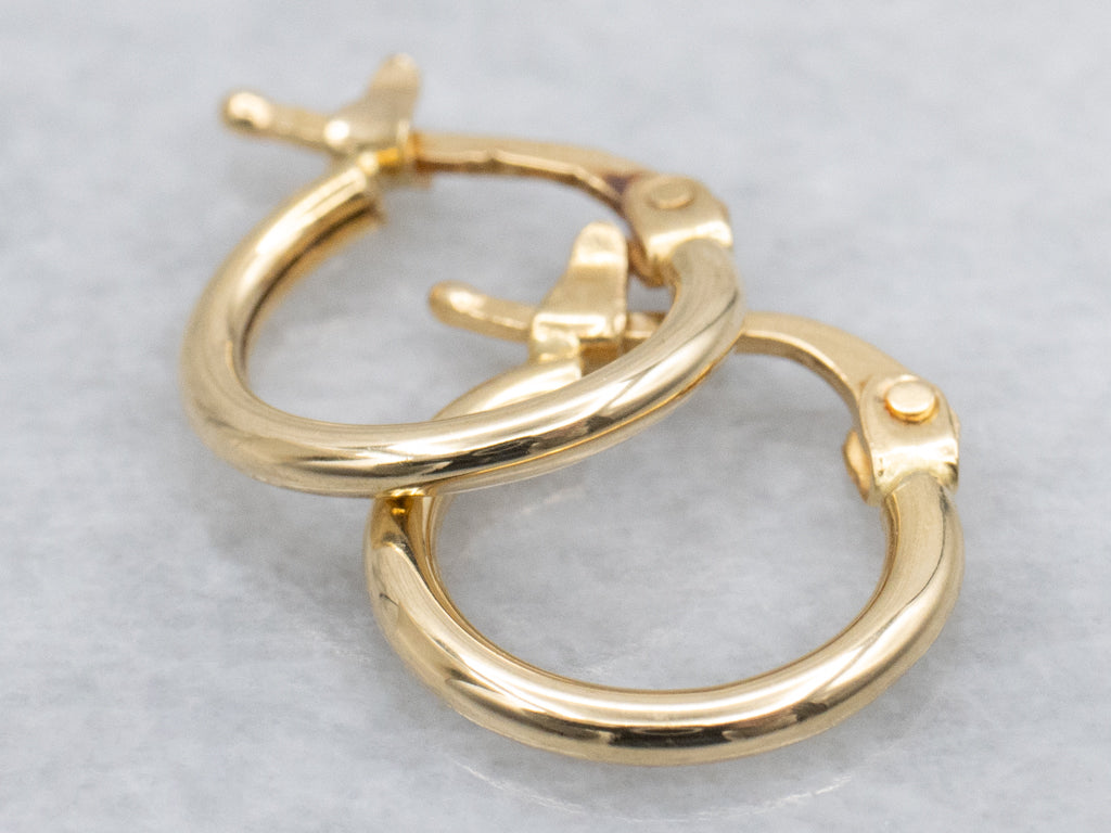 Mini 18-Karat Yellow Gold Hoop Earrings