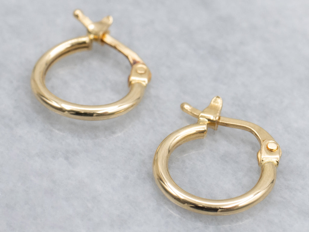 Mini 18-Karat Yellow Gold Hoop Earrings