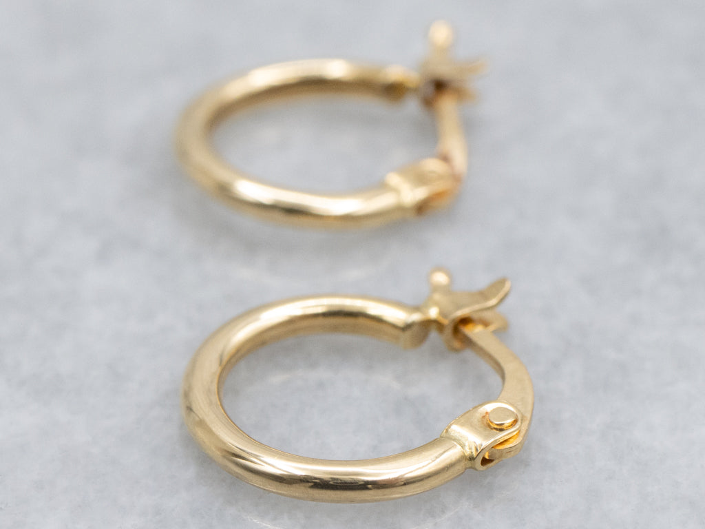 Mini 18-Karat Yellow Gold Hoop Earrings