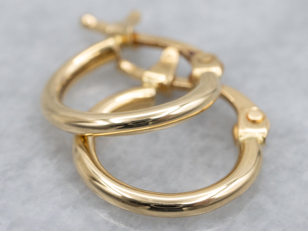 Mini 18-Karat Yellow Gold Hoop Earrings