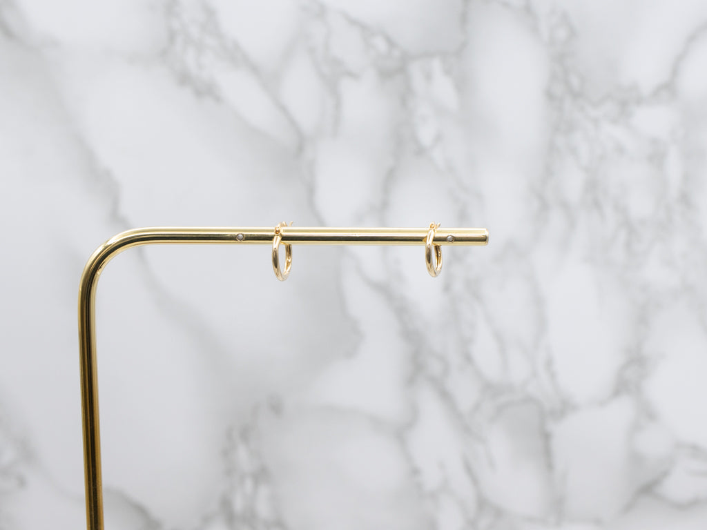 Mini 18-Karat Yellow Gold Hoop Earrings