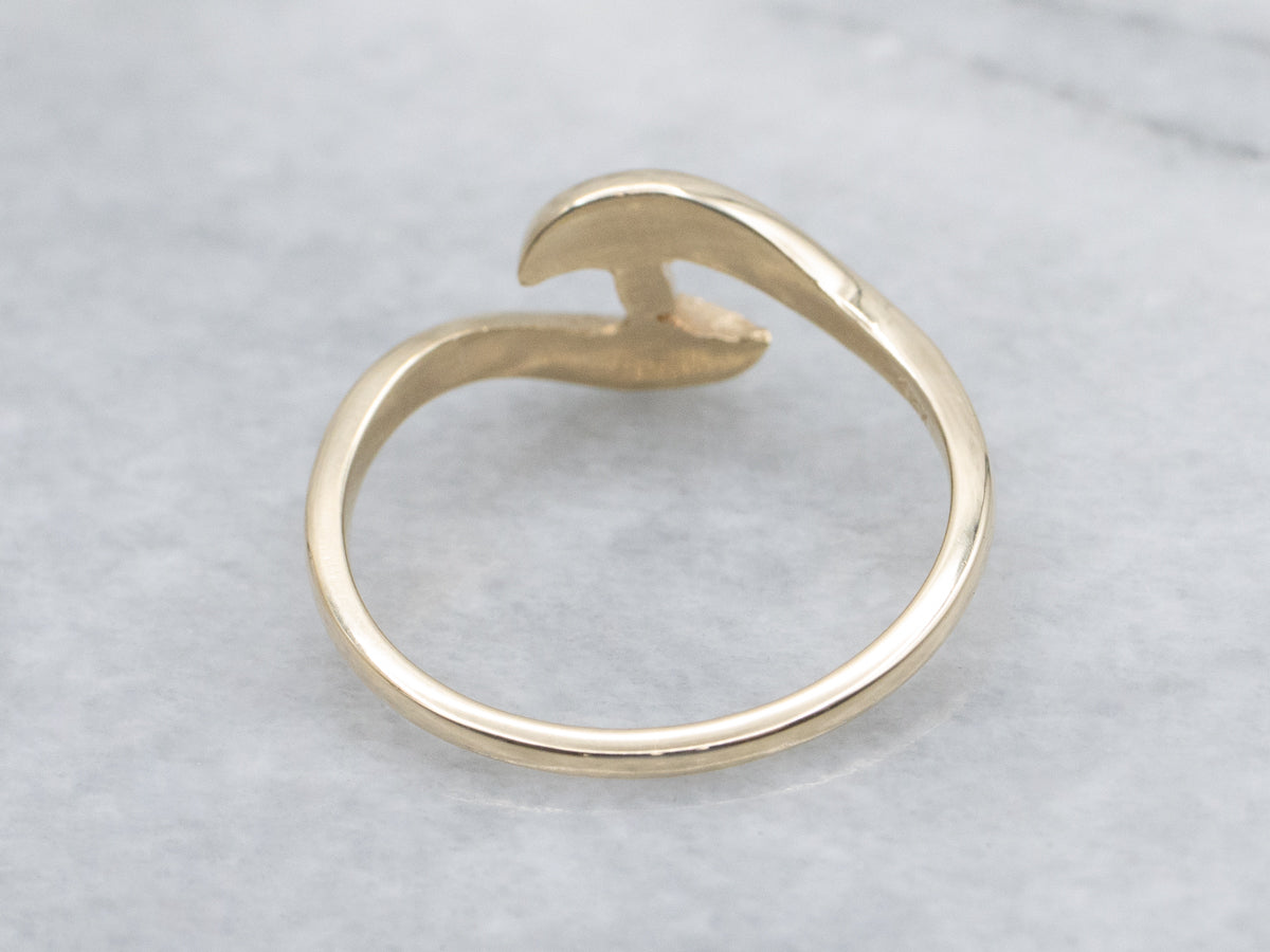 Sleek Polished Gold Diamond Bypass Ring