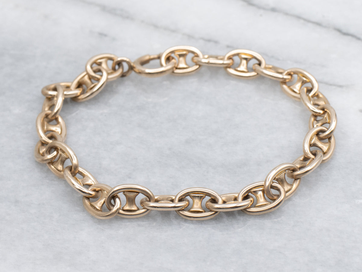 Polished Yellow Gold Mariner-Gucci Link Bracelet