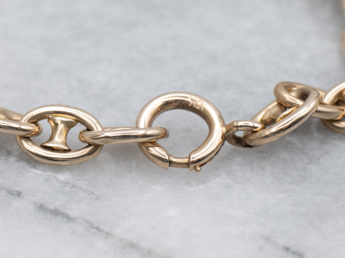 Polished Yellow Gold Mariner-Gucci Link Bracelet